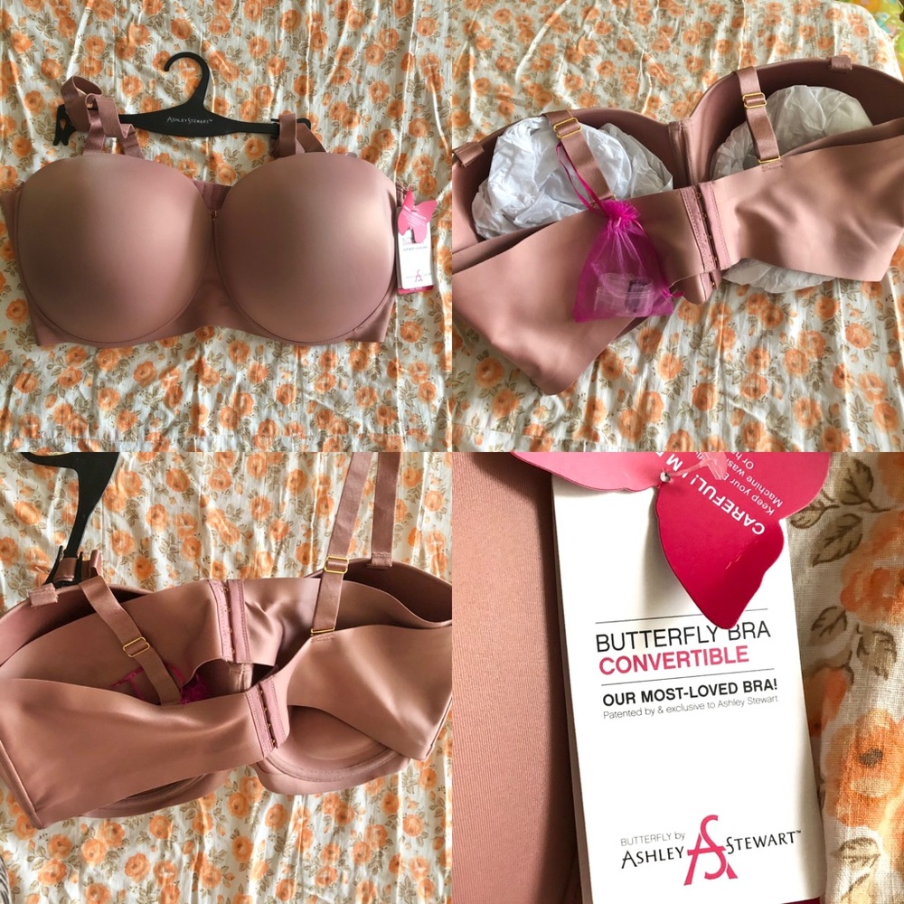 Convertible Strapless Clear Strap Butterfly Bra